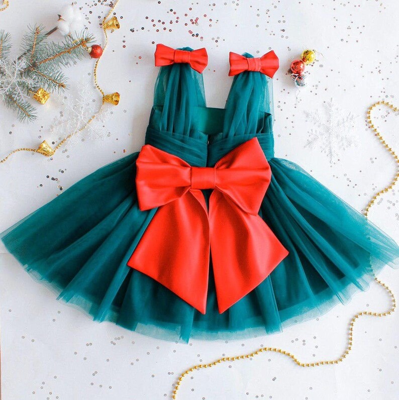 Emerald Green Christmas Dresses for Girls Kids Dress With Etsy