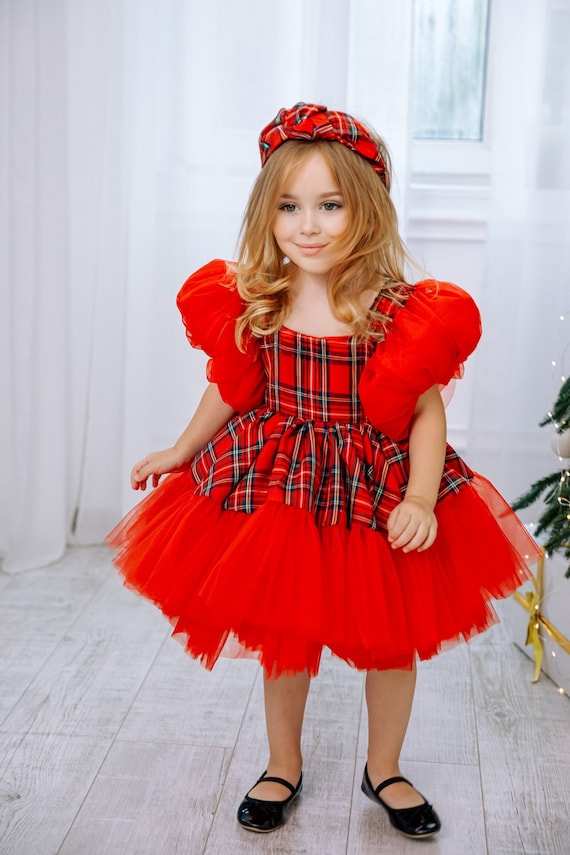 open lace back dress Merry Plaid Midi Pinafore Dress (Red) S main image 1