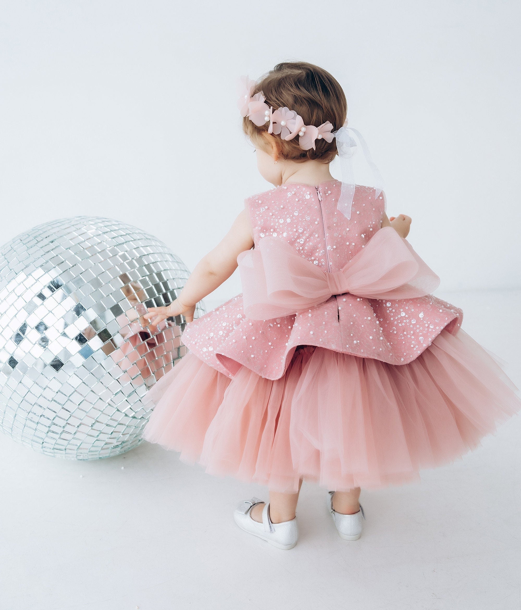 Lily Tutu Tulle Puffy Flower Girl Dress First Baby Birthday Party Dress Princess Girl Gown Pageant Toddler Special Occasion Dress