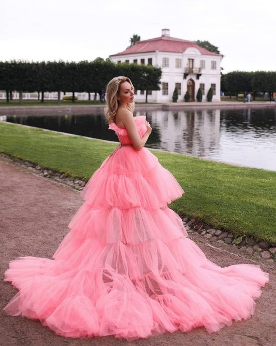 Vestido rosa de tul clearance