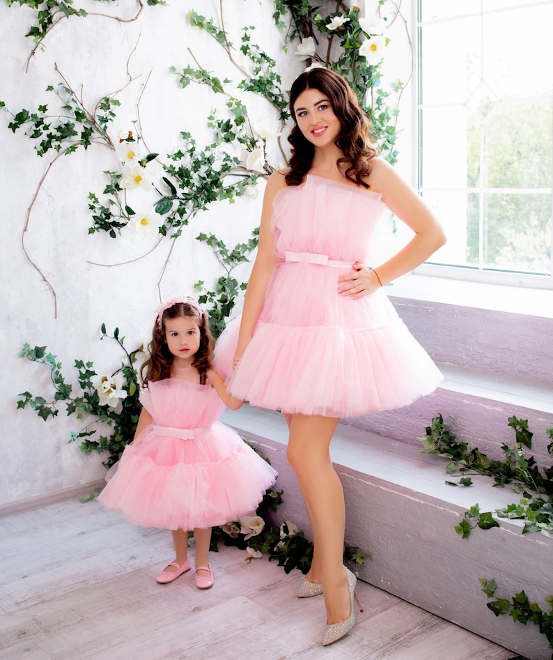Pink Matching Mommy and Me Dresses Birthday Dress Party Tutu - Etsy