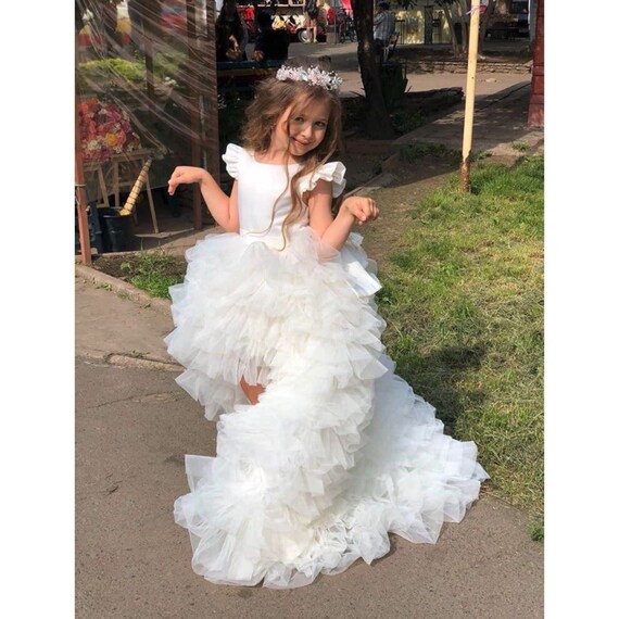 Ivory flower girl dress amazing fluffy 