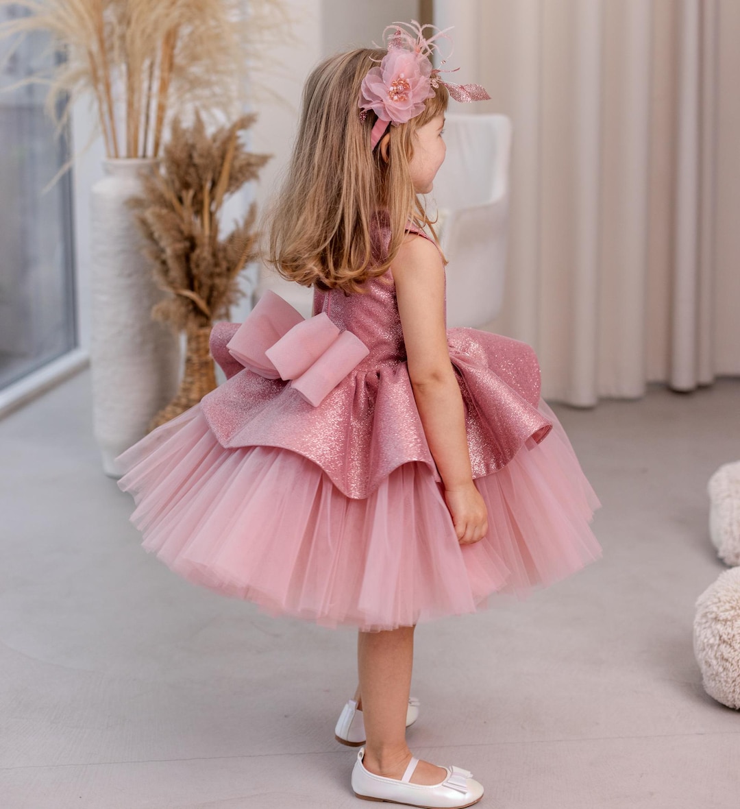tulle birthday dress Dusty Rose First Dress, Glitter Flower Girl Party Dress, Sparkling Girl Prom Dress, Tutu Toddler Graduation Pageant accentuating your curves with Fabric Composition: 100% polyester Missacc Ocean Blue Cocktail Size:XL / 10