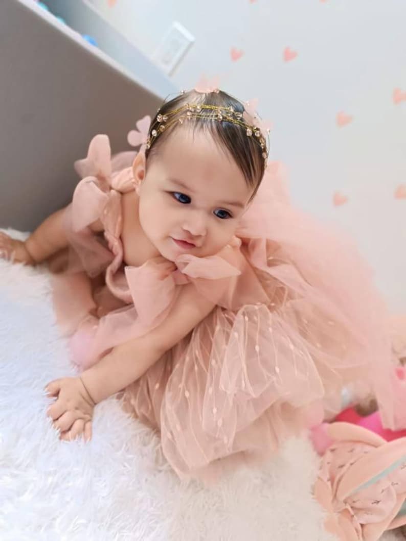 Pink Tulle Birthday Baby Dress, Graduation Party Prom Gown, Flower Girl