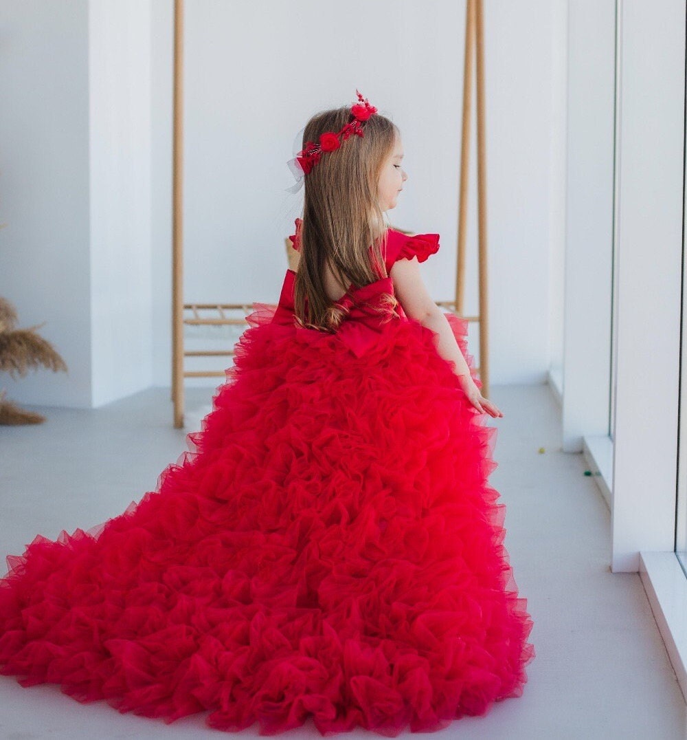 Babypink Shade Ruffled Long Gown – Stanwells Kids