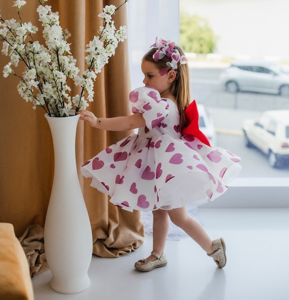 Flower Girl Dress, Birthday Baby Dress, Valentine's Day Gift, Red White Gown, Hearts Puffy Tutu Dress, Prom Graduation Dress, Infant Dress Flower Girl Dress, Birthday Baby Dress, Valentine's Day Gift, Red White Gown, Hearts Puffy Tutu Dress, Prom Graduation Dress, Infant Dress