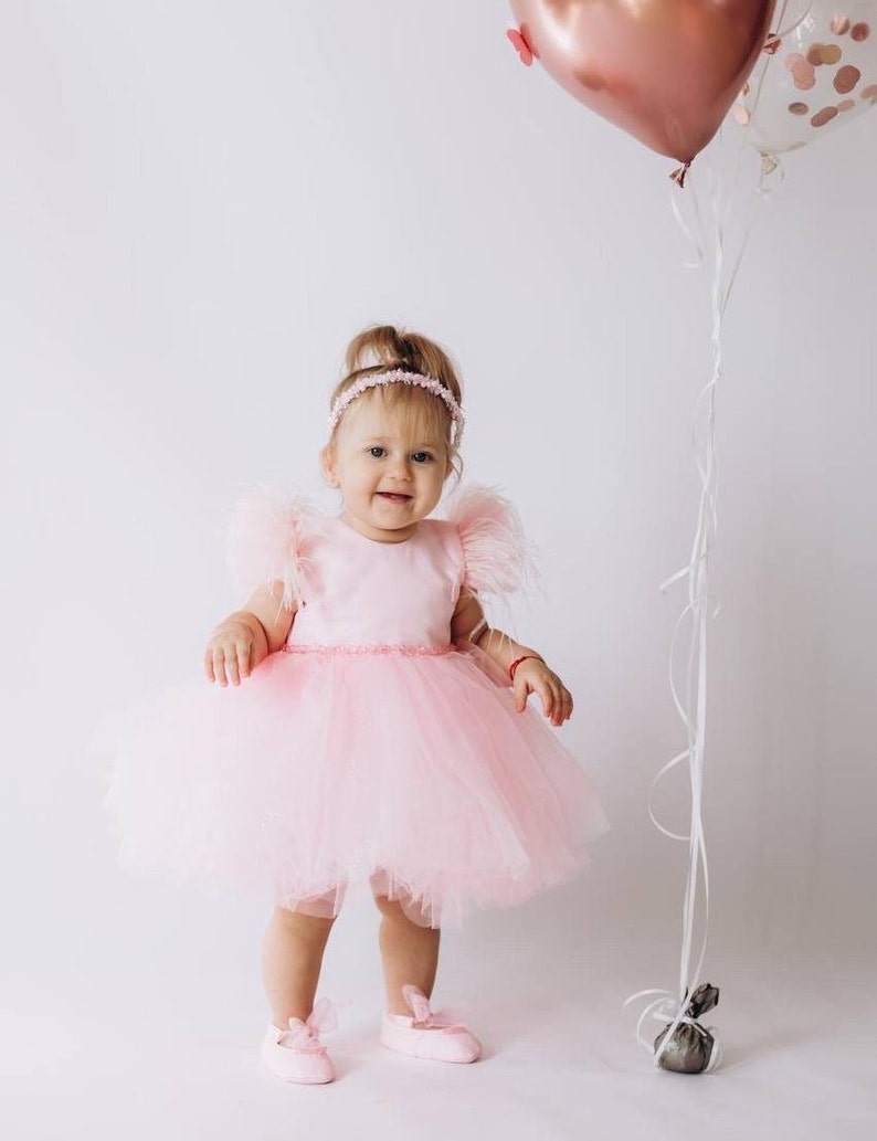 Baby Girl First Birthday Dress Pink Flower Girl Dress Tutu Etsy — free download
