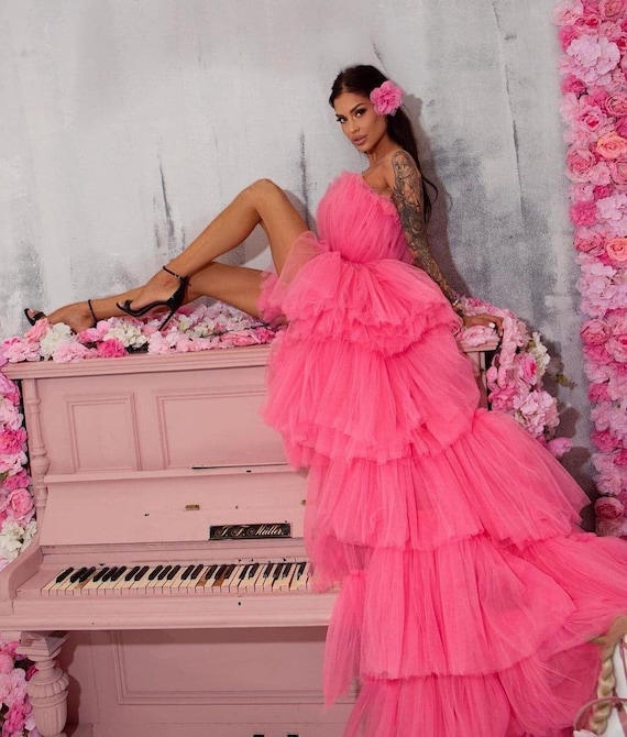 Sexy coral cheap dress