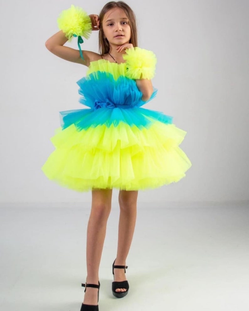 Yellow Lemon Dress for Girl Tutu Baby Dress Birthday Girl Etsy