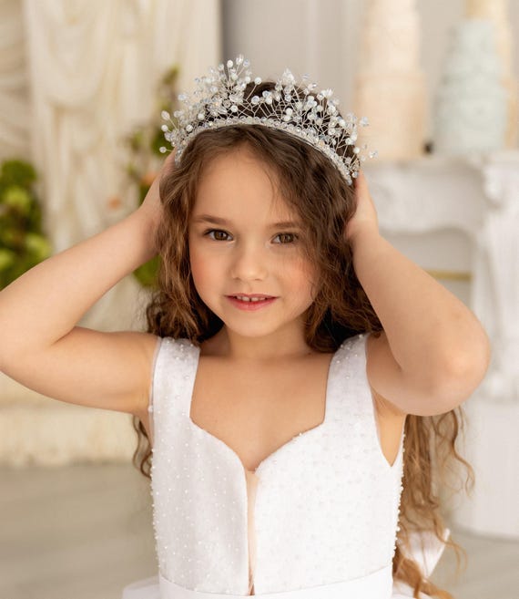 Diadème Princesse Strass Rose - Couronne Bandeau Pour Filles Mariages Et Concours De Beauté