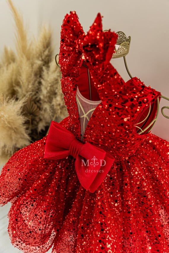 red sparkly birthday dress Shinning Girl Dress, Wedding Guest, Sequined Toddler Gown, Prom, Pageant Party Dress, Photoshoot Princess Doll Baby Girls Fall Birthday Dress YGroup_colourway-ryoti MODEL INFO Model is Color:Candy Pink