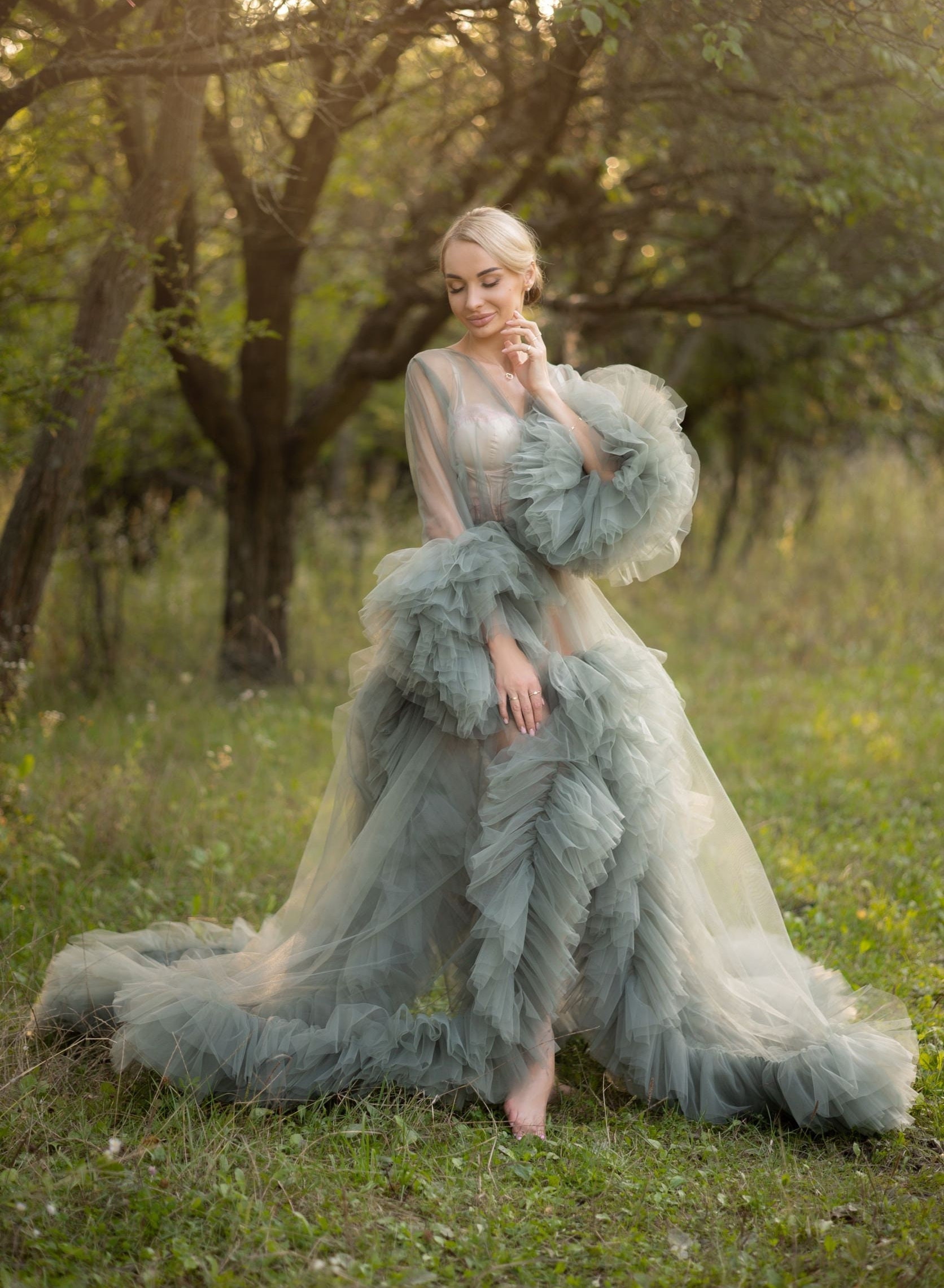 Dress with transparent sleeves - Etsy 日本 