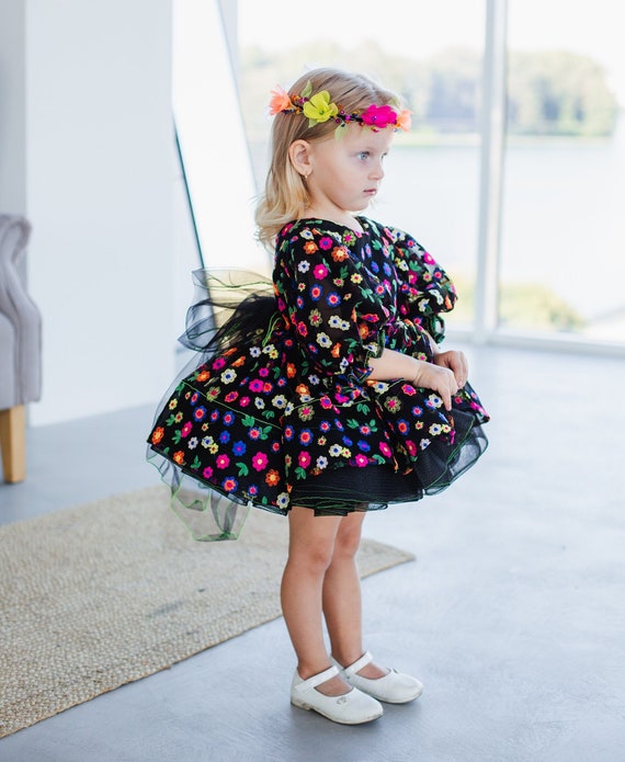 Black Floral Birthday Baby Girl Dress, Tutu Kindergarten Graduation Pageant Special Occasion Multicolored Flower Dress, Festival Outfit - Etsy Canada Black Floral Birthday Baby Girl Dress, Tutu Kindergarten Graduation Pageant Special Occasion Multicolored Flower Dress, Festival Outfit - Etsy Canada