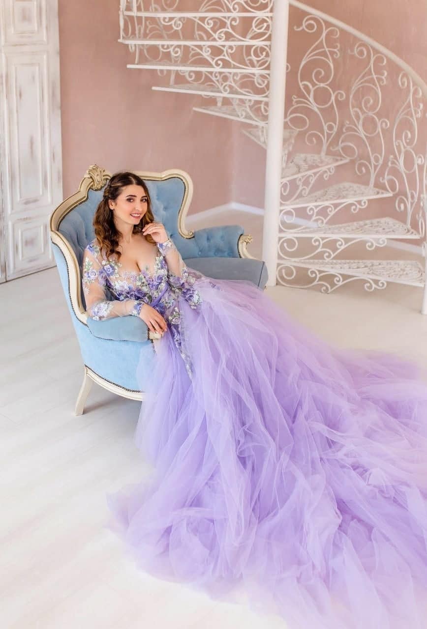 lavender maternity maxi dress Lavender Maternity long dress photoshoot purple Maternity gown Pregnancy purple dress Maternity pictures Photo session dress with train