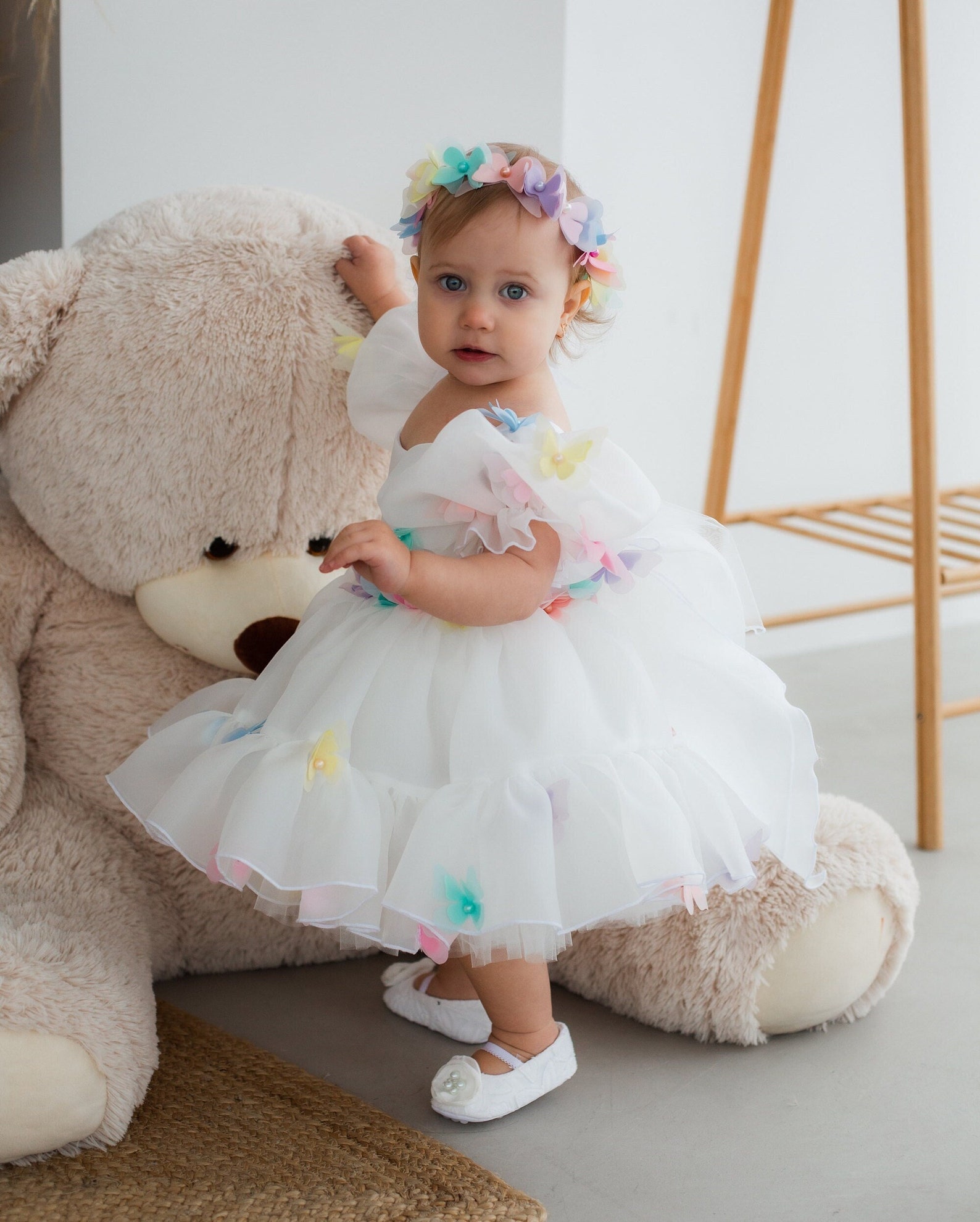Baby Girl Dress In Butterfly Design Red Color