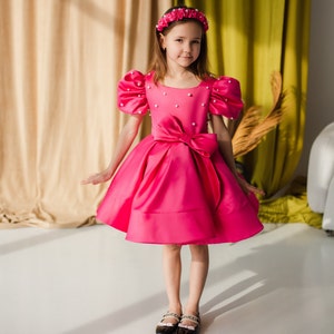 Pearls Party Birthday Girl Dress, Special Occasion Toddler Dress ...