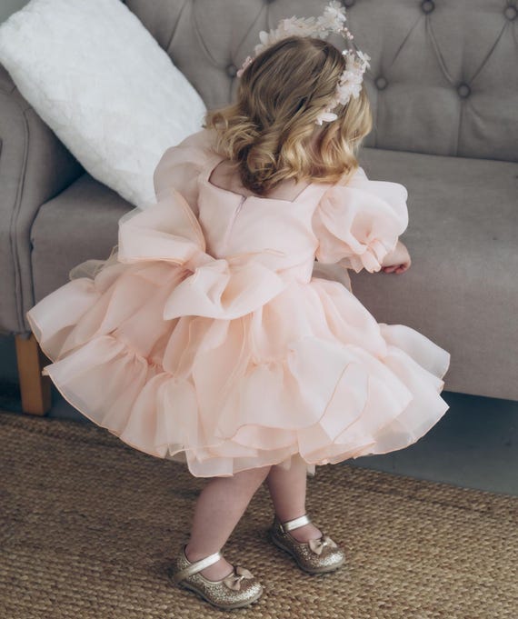 light pink dress toddler girl Elegant Baby Pink Sleeveless Puff Princess Dresses Toddler Flower Girl Dresses, Pink / 7-8 Years (140cm)