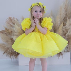 childrens yellow bridesmaid dresses Cheeream Teens Junior Bridesmaid Dresses Ruffle Slit Flower Dress For Girl Square Neck Spaghetti Strap Formal High Low Dresses For Kids, Girl's, Size: