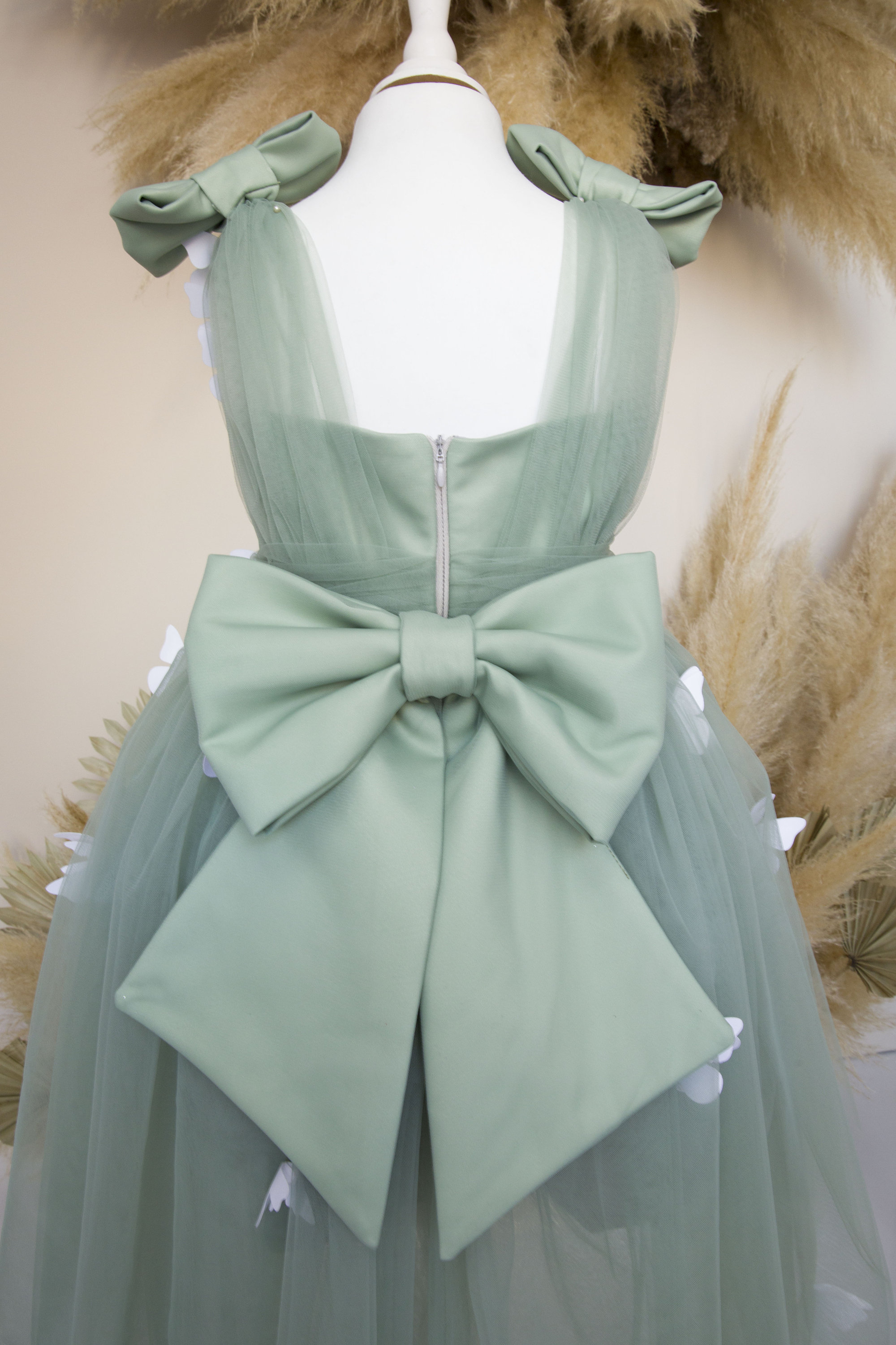 Sage Green Birthday Girl Dress with Butterfly, Flower Girl Dress, Hi Lo Tulle Toddler Dress, Party Butterfly Style, Prom Gown, Fairy Pageant Sage Green Birthday Girl Dress with Butterfly, Flower Girl Dress, Hi Lo Tulle Toddler Dress, Party Butterfly Style, Prom Gown, Fairy Pageant