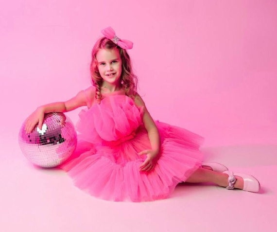 pink dress fast delivery Hot Pink Birthday Party Dress, Ready To Ship, Tutu Tulle Baby Girl Dress, Graduation, Photoshoot, Flower Girl Dress, Overnight