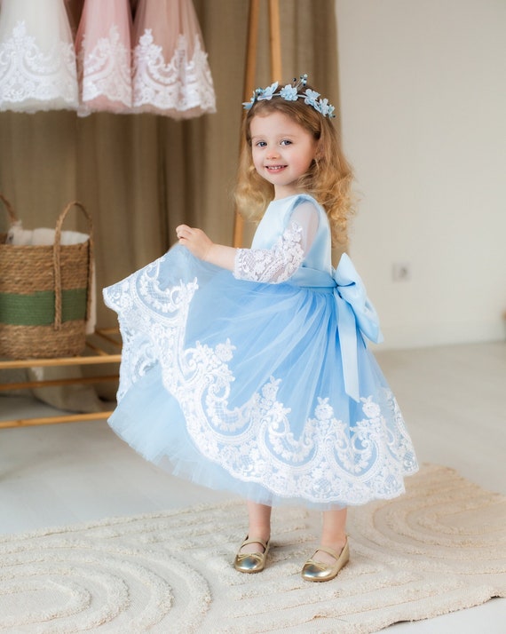 chinese dress ladies White/Blue Printed Bow Tiered Midi Dress main image 0