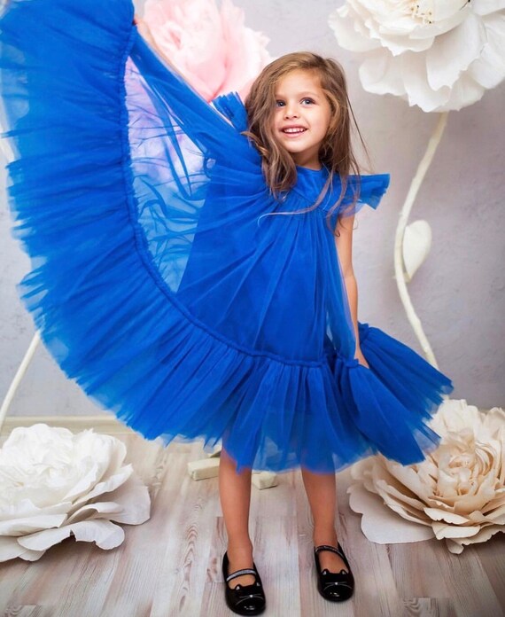 blue party dress for baby girl