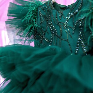 Emerald Green Party Gowns For Kids GBCH013 main image 1