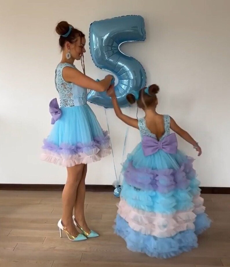 Matching Mother Daughter Dresses Birthday Party Gown Etsy