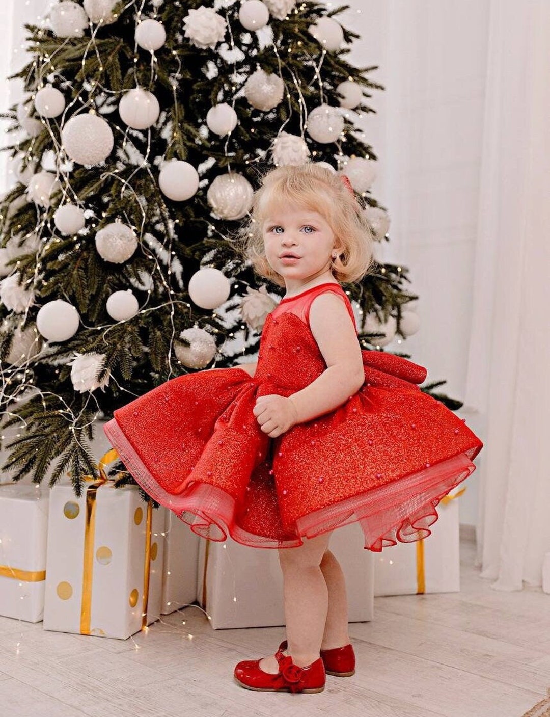 Red Girls Sequin Dress Baby Girl Birthday Dress main image 0