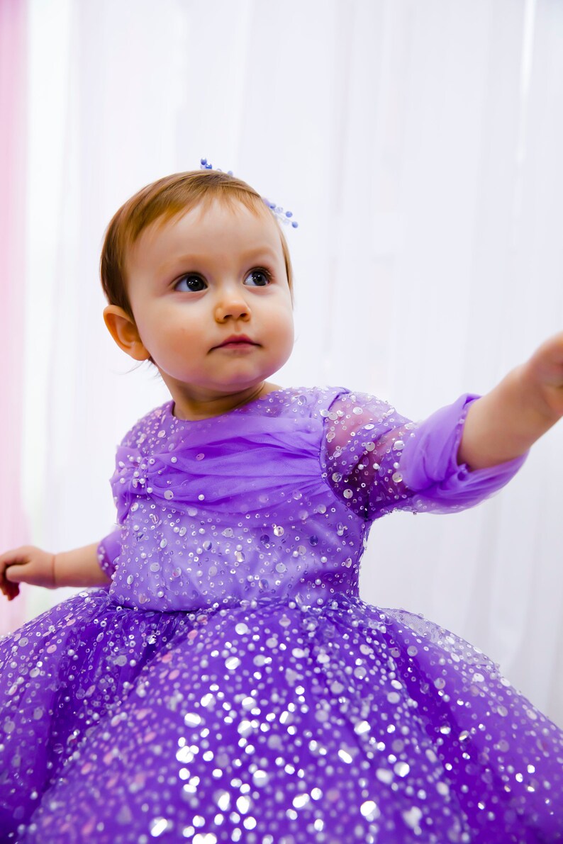 Lilac Birthday Girl Dress Sparkling Tutu Toddler Dress First Etsy