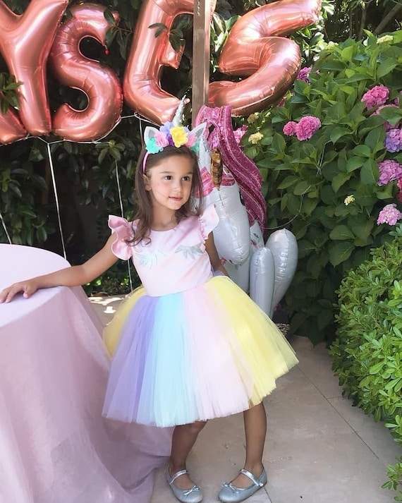 Robe Tutu pour filles, Tutu licorne arc-en-ciel pastel, Tenue de fête en  tulle de lavande, Robe danniversaire pour filles, Fille aux fleurs, Robe en  tutu de Pâques pour filles -  Canada