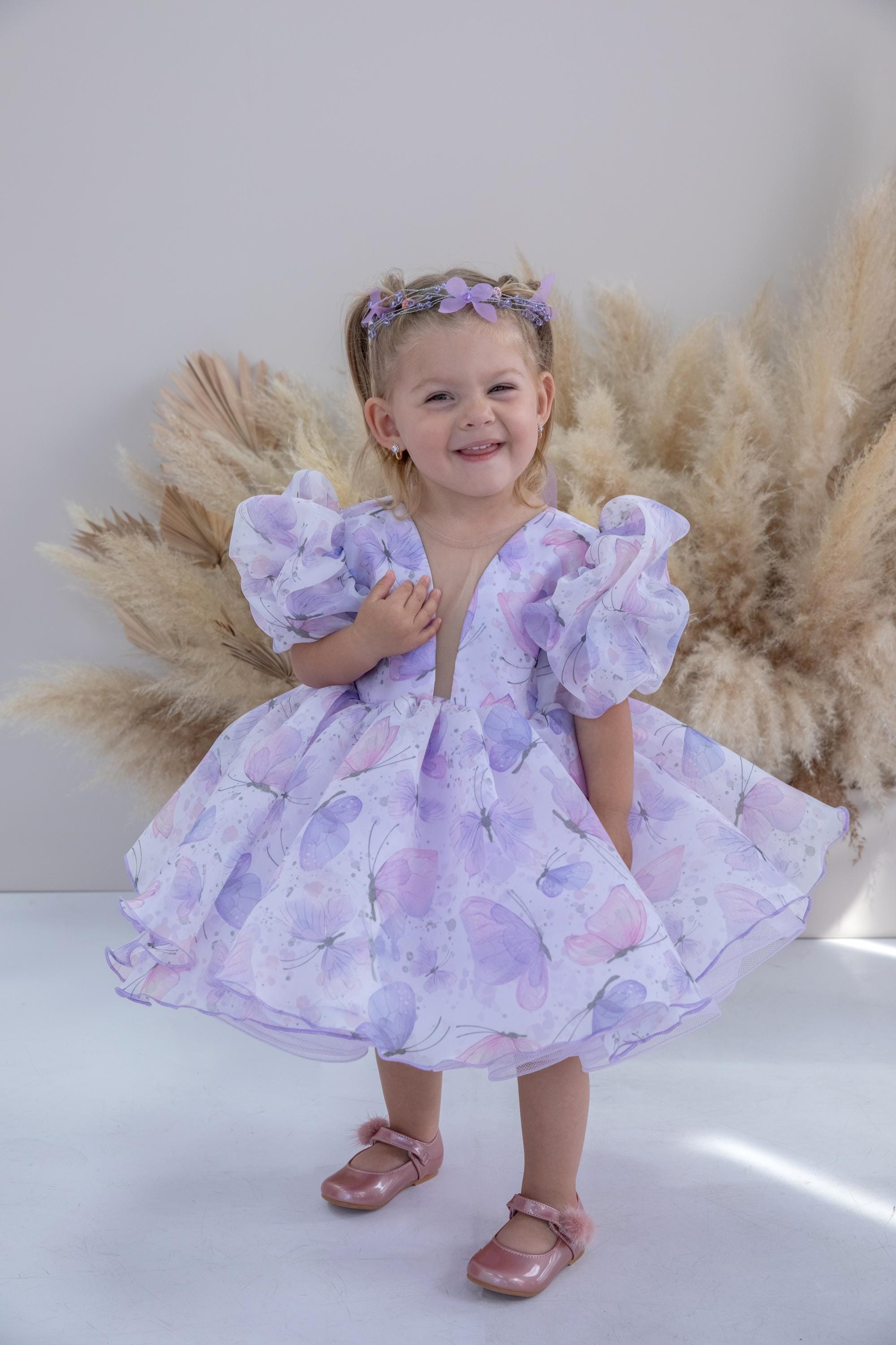Abito da Bambina con Bottoni Senza Maniche Blu 92 14677