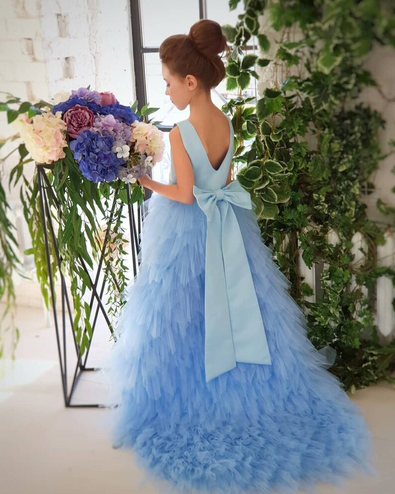 powder blue gown for flower girl