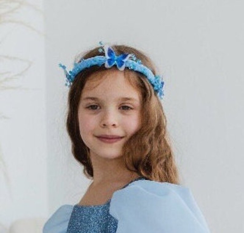 Blue Birthday Girl Dress Glitter Prom Gown Formal Event Etsy