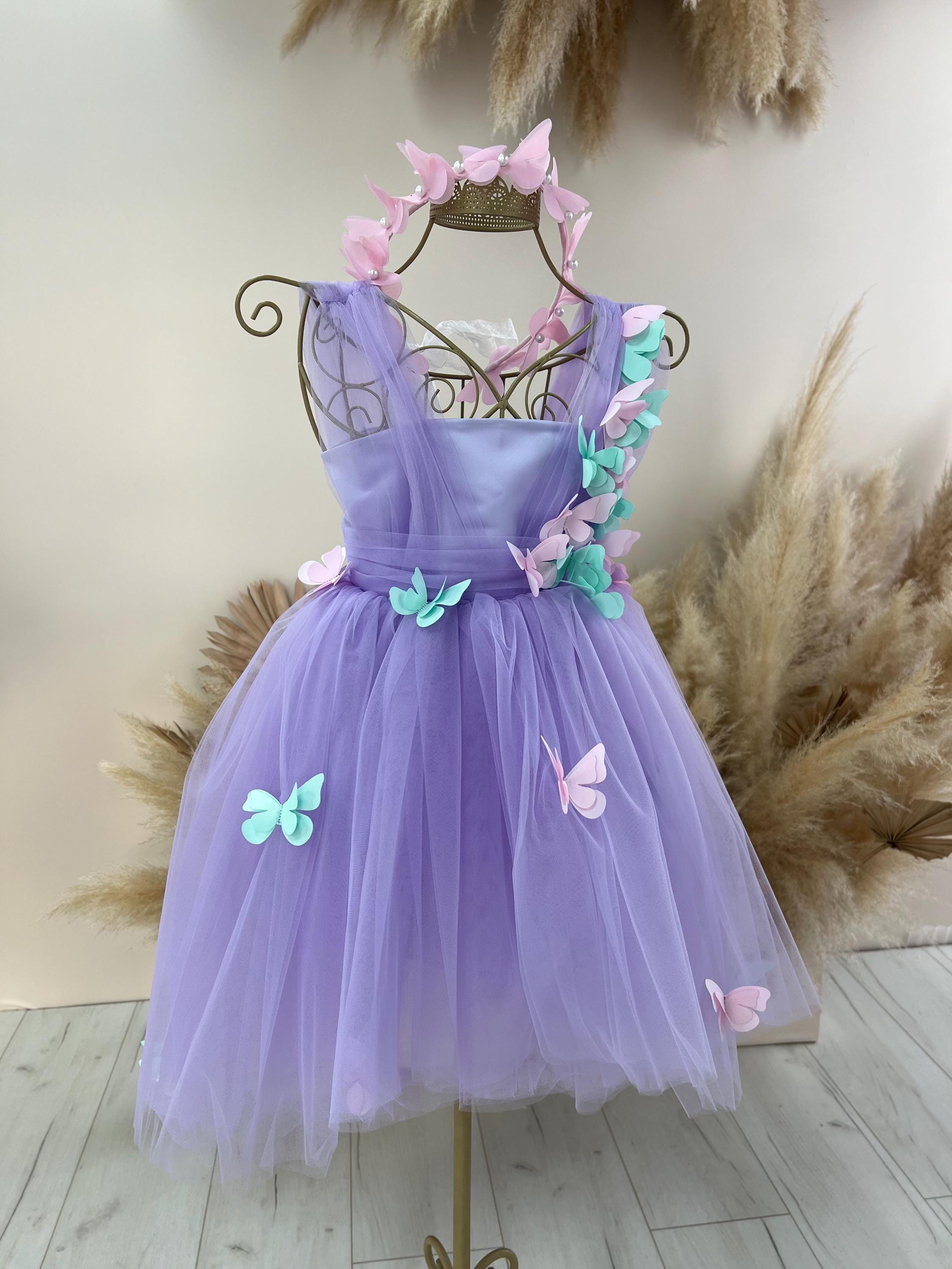 ODOLDI Baby Girl Butterfly Dress Toddler Sleeveless