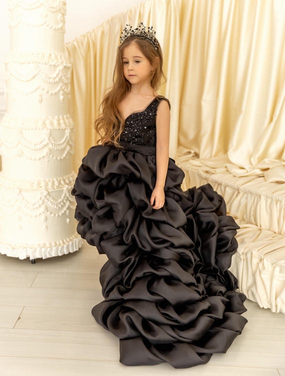 blue dress for baby girl Allover Crystal Rhinestone Black Corset Long See-through Prom Dress main image 1