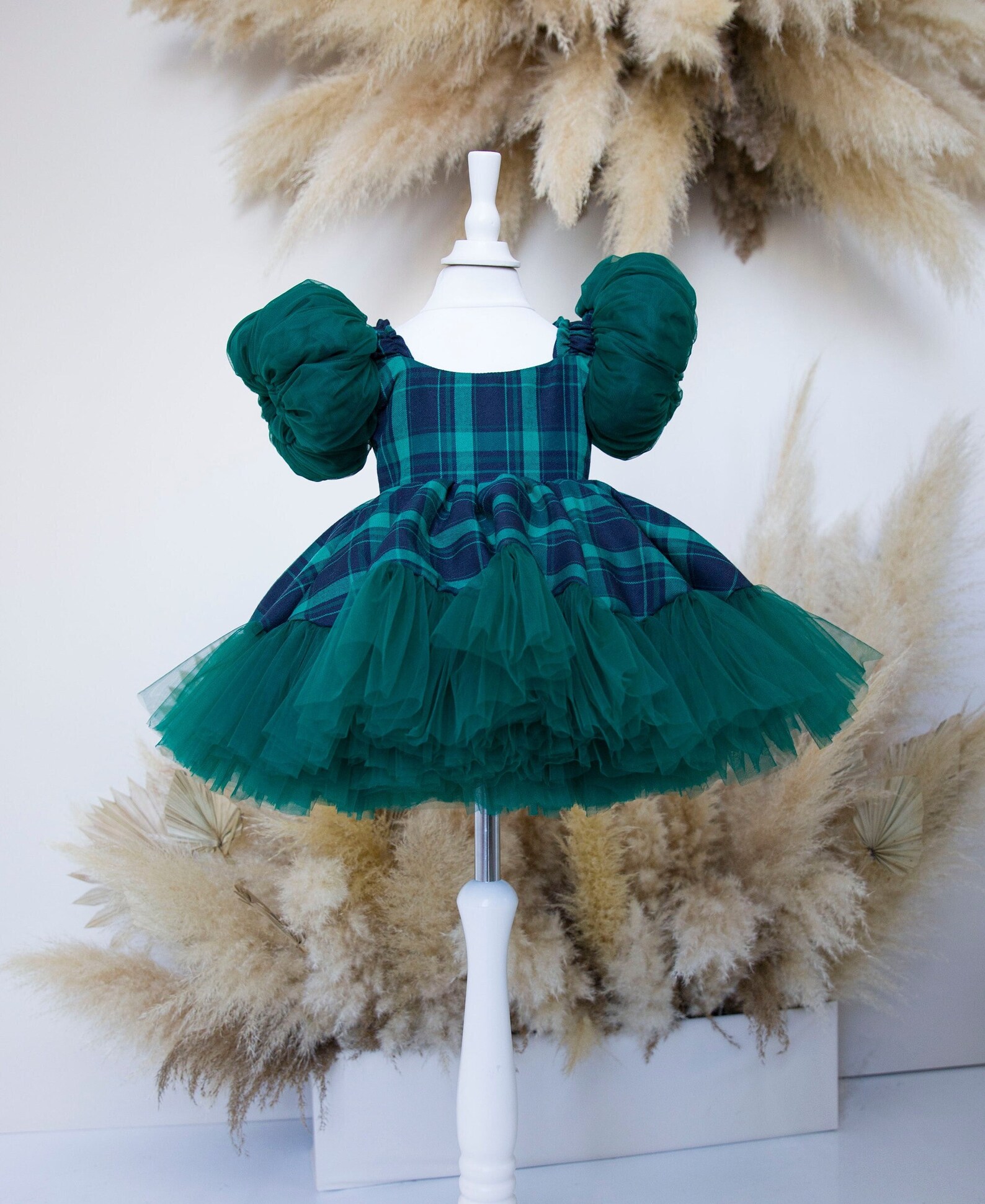 Mid-Season Dress In Terry Stuff Green Color For Baby Girl main image 0