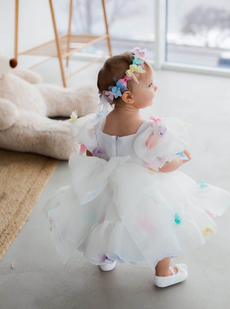 Large butterfly wing dress, girl's rose dress, birthday party baby dress main image 0
