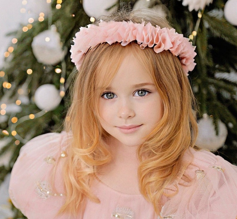 Flower Girl Crown Birthday Girl Headband Flower Petals Etsy