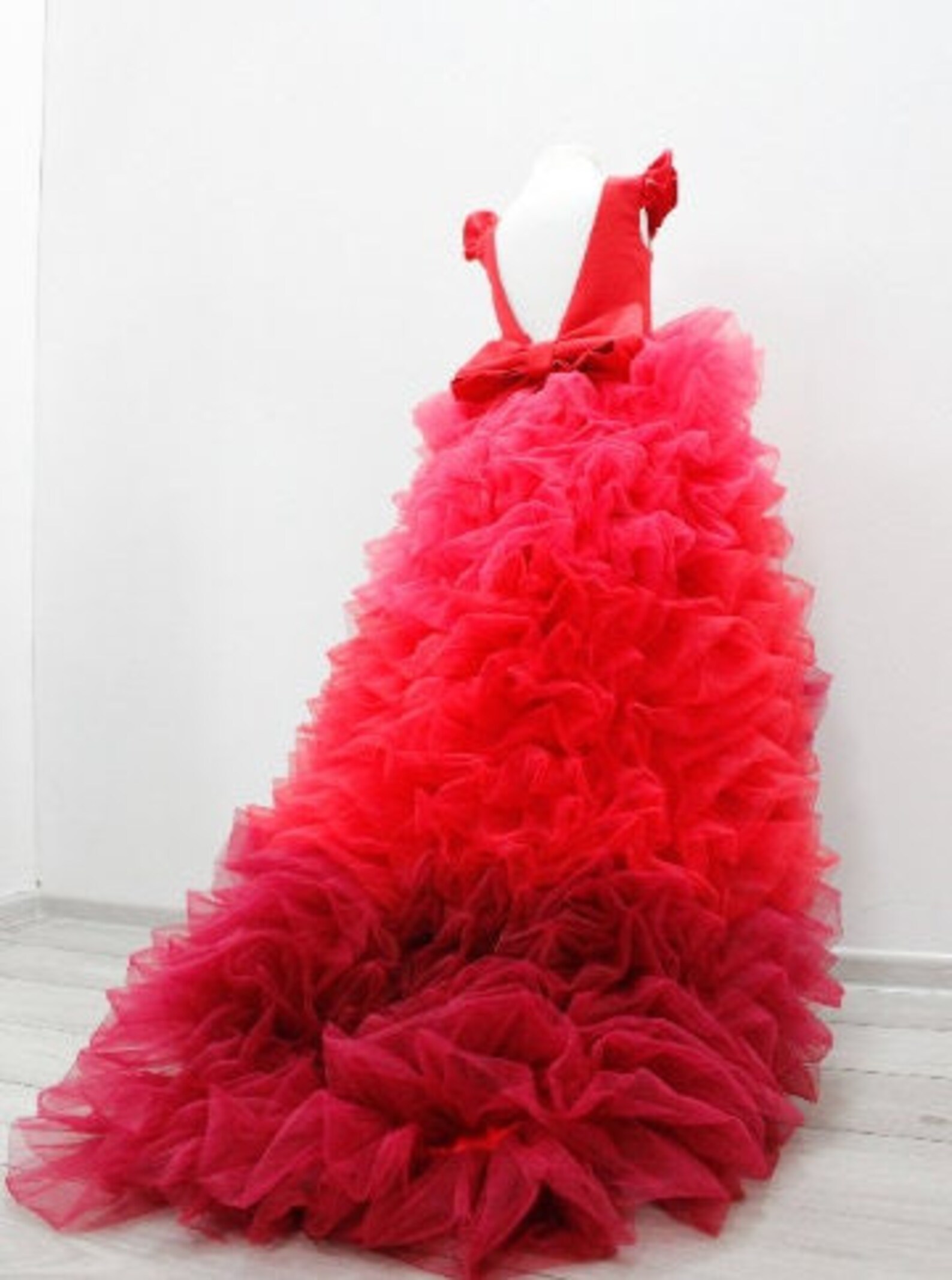READY TO SHIP Red Birthday Girl Dress Ombre Flower Girl Etsy — free download