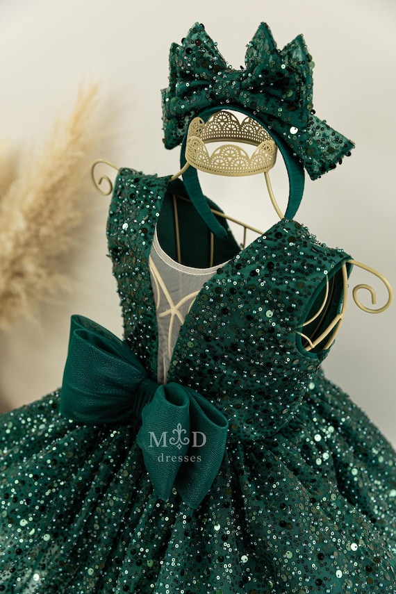 abercrombie polka dot dress Halter Emerald Green Sequins Ball Gown Prom Dress main image 0