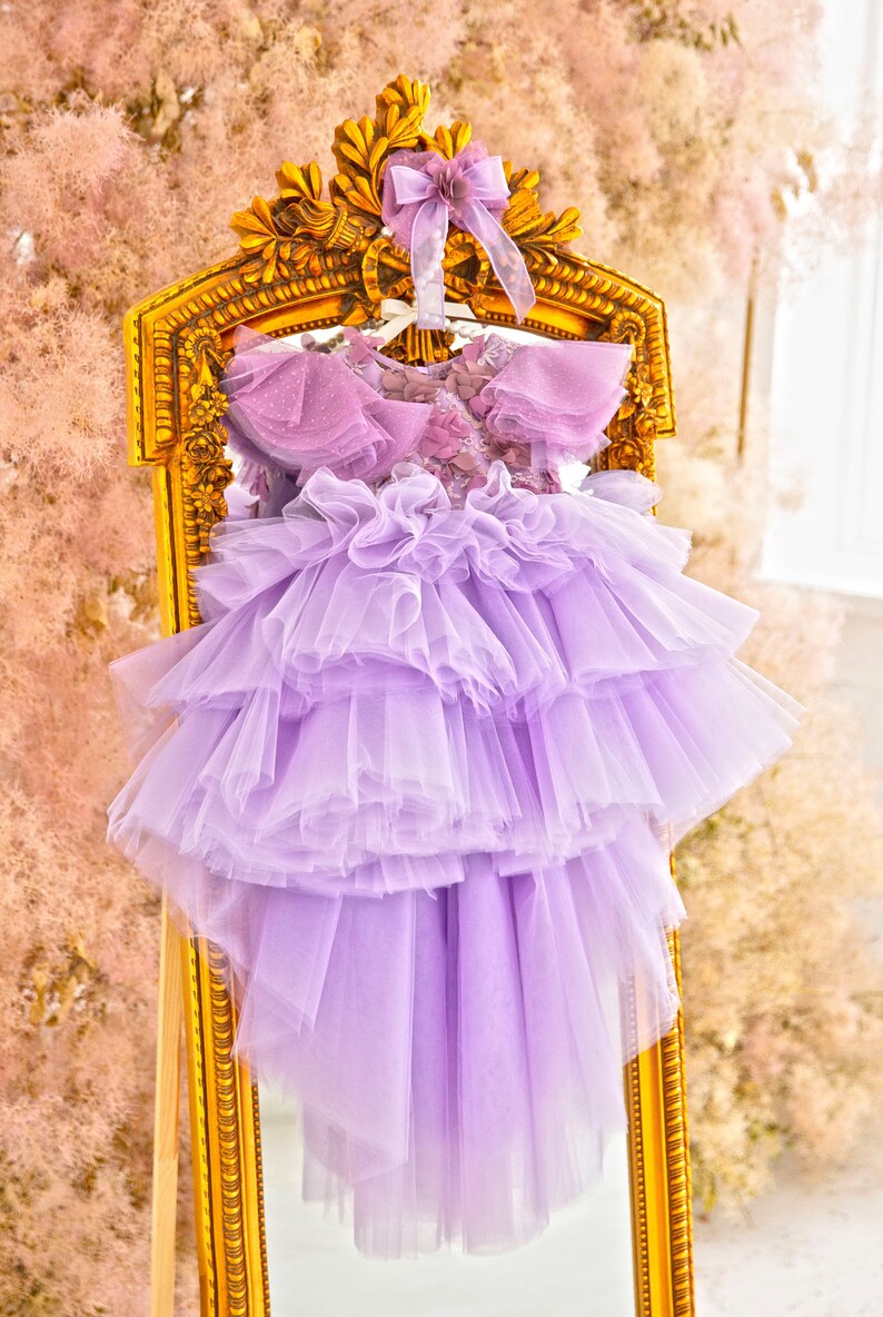 Blue Floral Birthday Dress for Girl Flower Girl Dress With Etsy