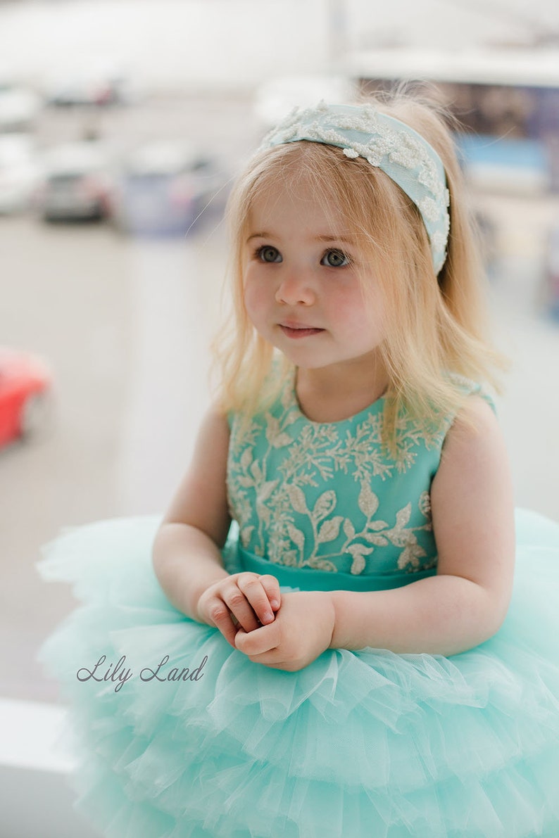 NINI TURQUOISE FLORAL BABY DRESS