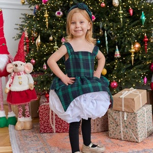 Abito da compleanno con gonna scozzese verde per servizio fotografico di Natale, damigella d&#39;onore, abito da ballo per feste, tutù e gonfio per bambini, festa, concorso, laurea, occasione speciale