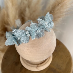 Sparkling Butterfly Headband, Blue Butterfly Hair Accessories, Birthday Girl Headband, Bridal Hair Band, Festival Fairy Decor, Boho Wedding
