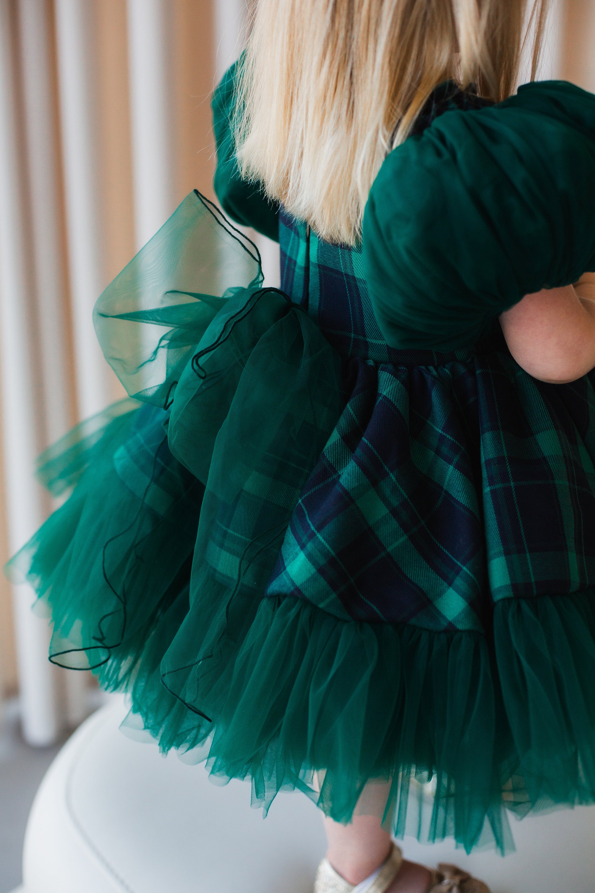 Baby Girl Mid Season Terry Stuff Soft Dress In Green Color main image 0