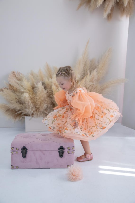 puffy fairy dress Whismical Puff Sleeves Nymph Dress L (Length- 52 inches/ 133 cm) I Retro Fairy
