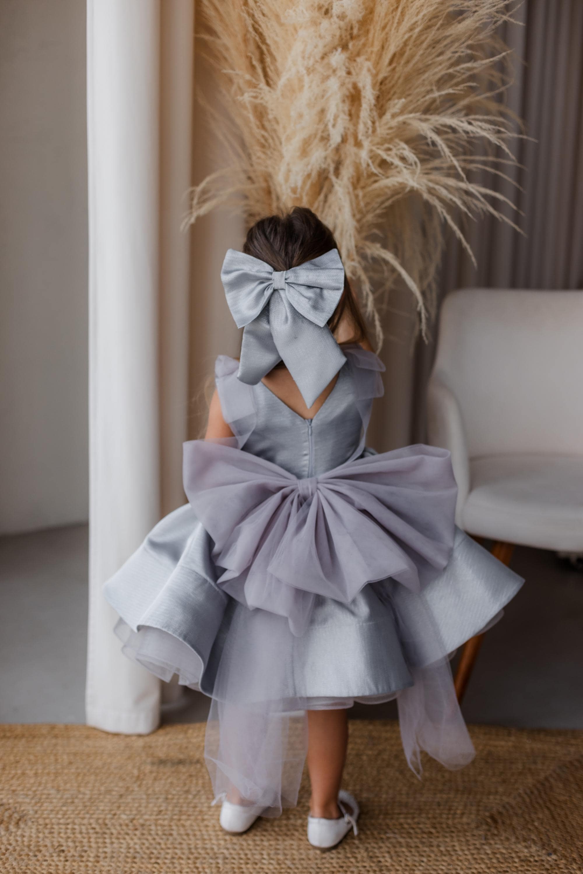 gray birthday dress Silver Grey Layered Tulle Party Dress