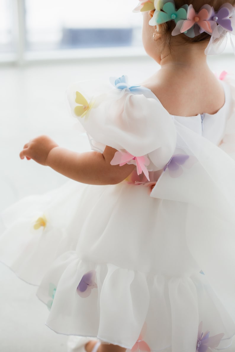 Large butterfly wing dress, girl's rose dress, birthday party baby dress