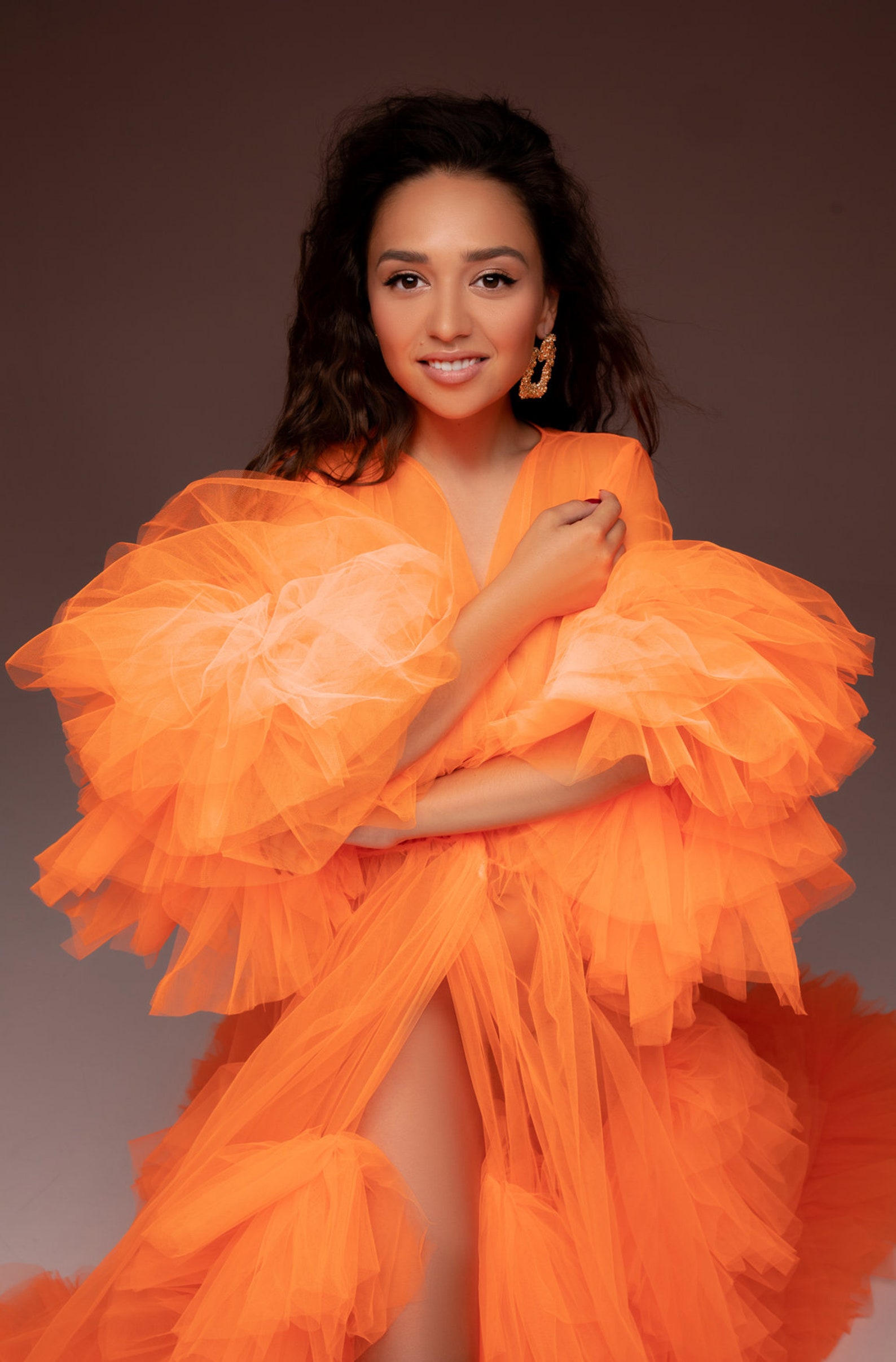 Robe for Maternity Photoshoot Maxi Dress With Train Hot Etsy